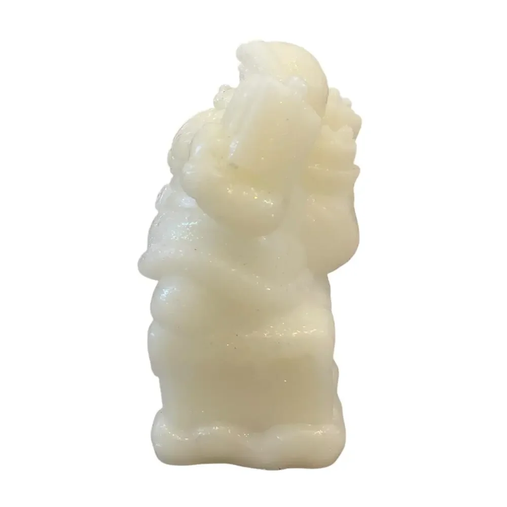 Martha Stewart Santa Flameless Christmas Internal Glow Wax LED Candle Cream New